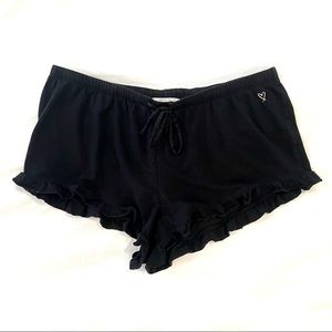 Victoria’s Secret Soft Black Tie Front Sleep Shorts (size S)